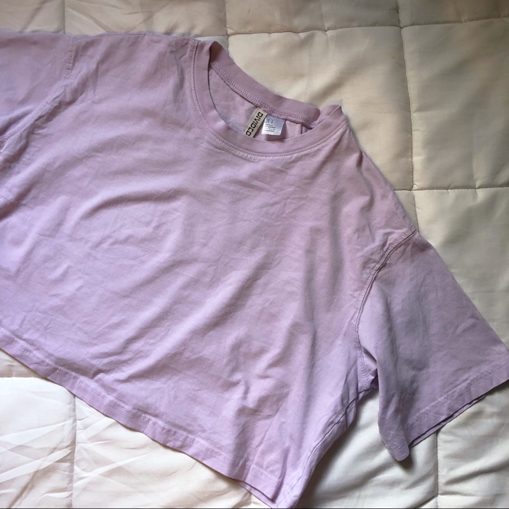 Lilac H&M Boxy Cropped Tee